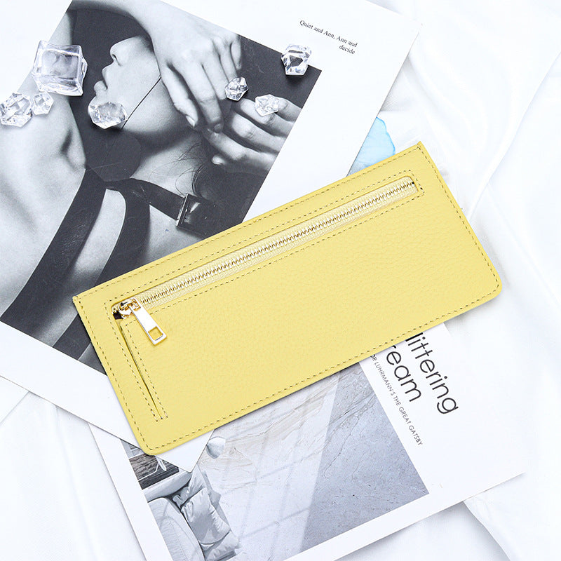 Women's Long Full First Layer Cowhide Genuine Ladies Wallet