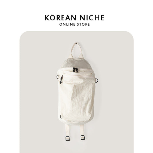 Nylon Cloth Waterproof Rucksack Simple Large Capacity Pleated Backpacks