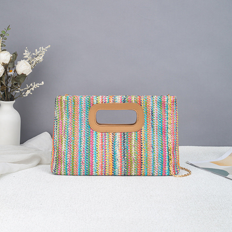 Women's Summer Popular Straw Woven Beach Fashion Women's Handbag