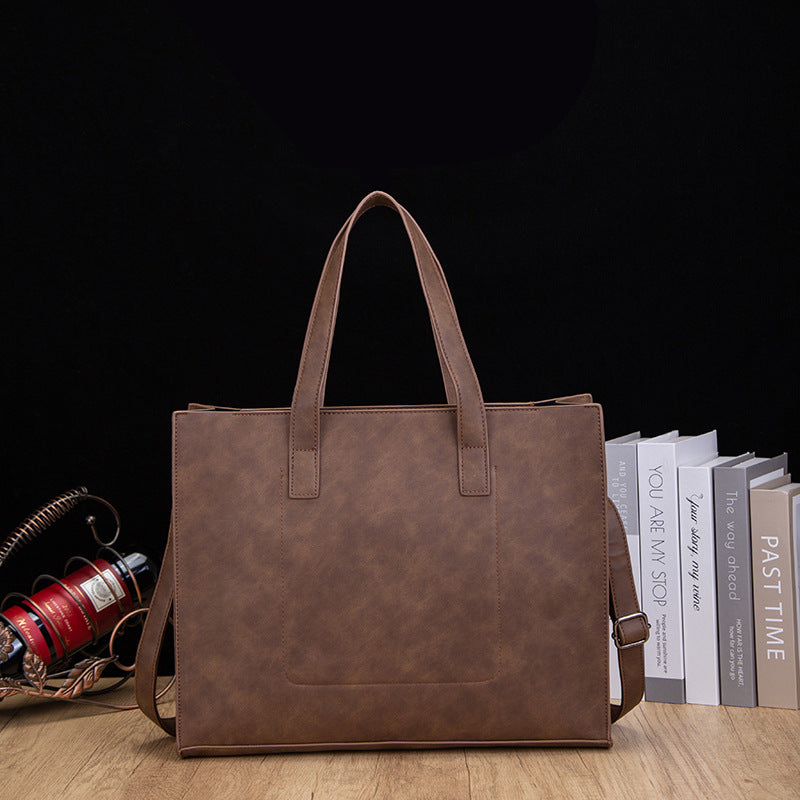 Men's Korean Horizontal Fashion Leather Fashionable Retro Men's Handbags