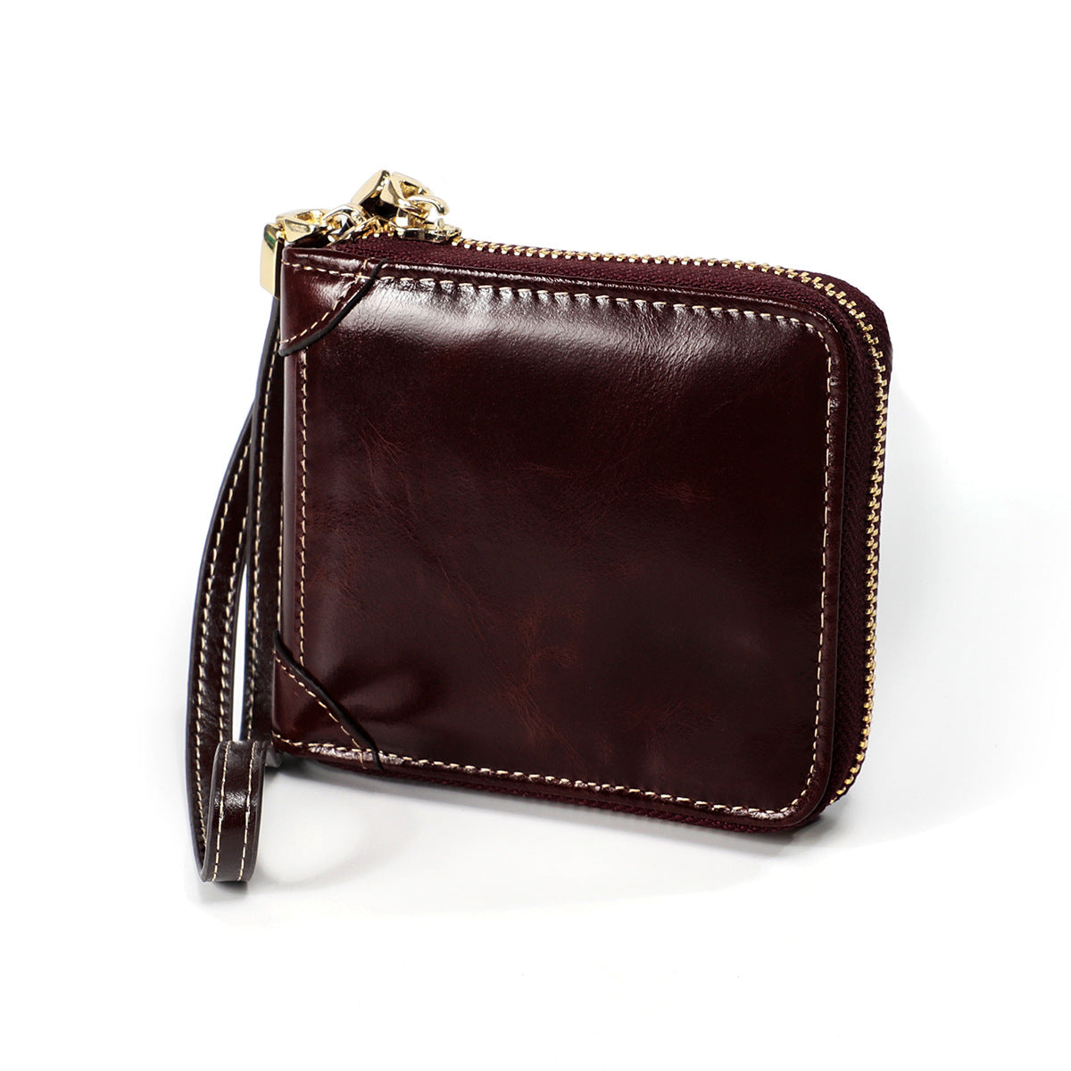 Women's & Men's & Genuine Leather High-grade Short Zip Ladies Wallets