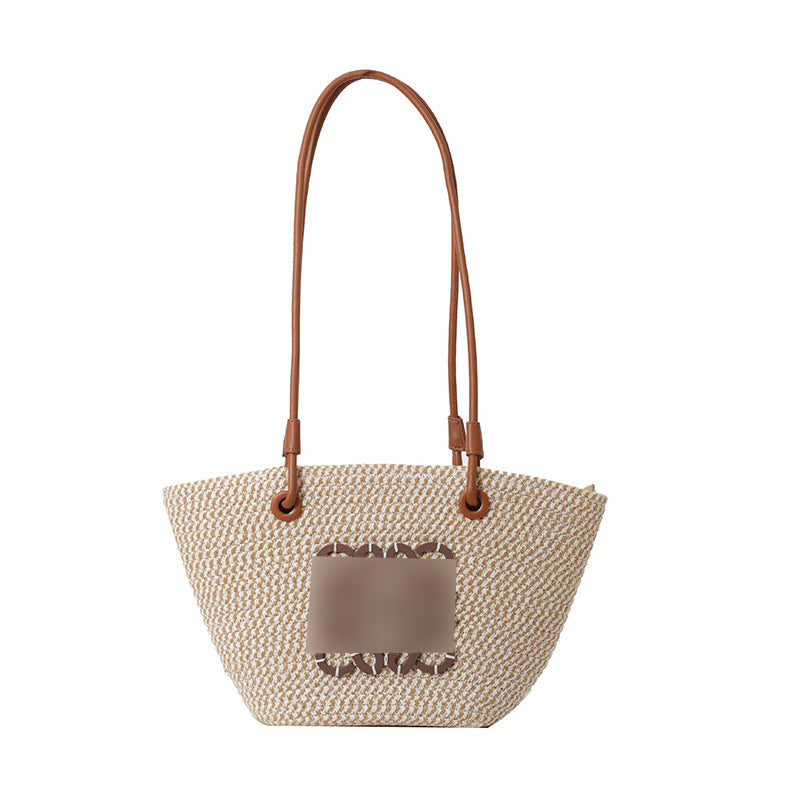 Women's French Luo Straw Woven Retro Portable Crossbody Bags