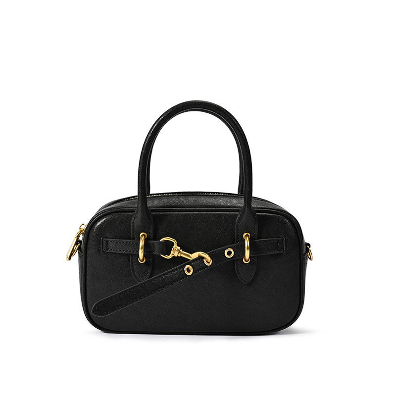 Women's Bowling Genuine Leather Vintage Portable Boston Fashion Women's Messenger Bag