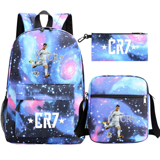 Women's & Men's & Football Star Junior Three-piece Suit Backpacks