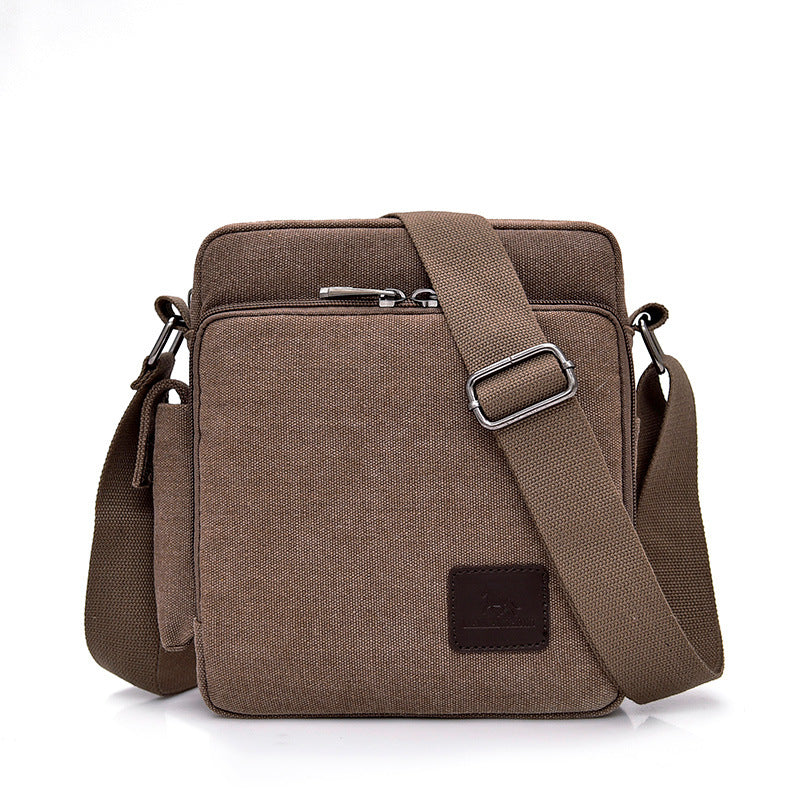 Men's Retro Vertical Horizontal Canvas Business Men's Shoulder Bags
