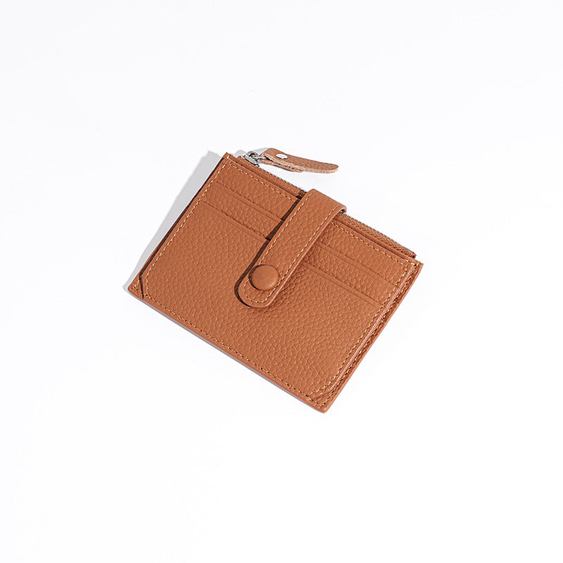 Leather Multiple Slots Zipper Mini First Card Holder