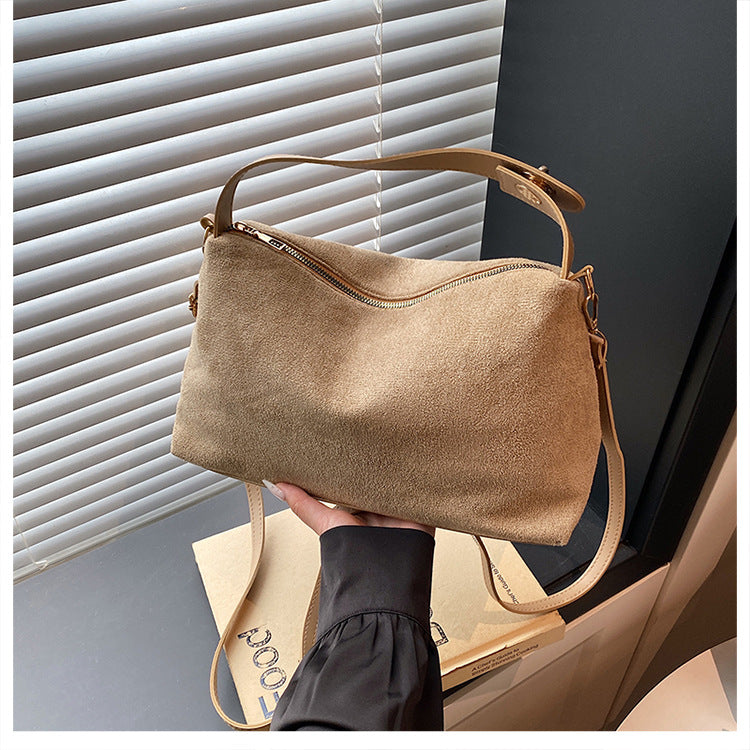Women's Retro Matte Solid Color Deerskin Veet Bags