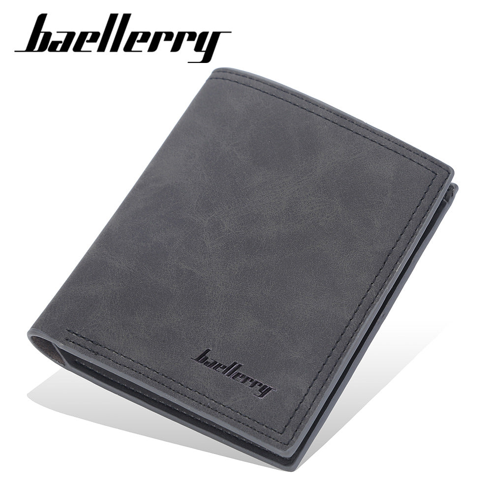 Men's Short Horizontal Multiple Slots Frosted Thin Card Holder