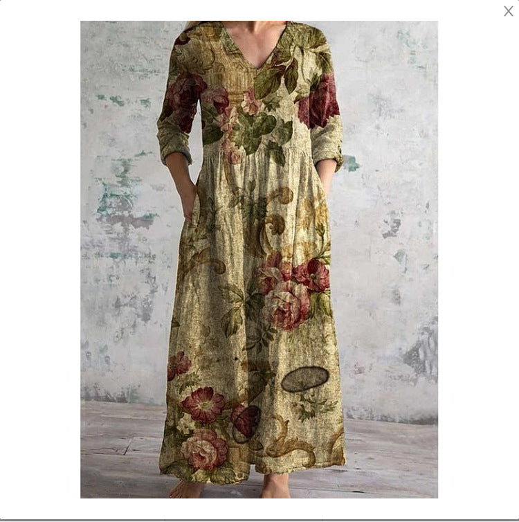Women's Printed Summer City Casual Loose Dress Dresses