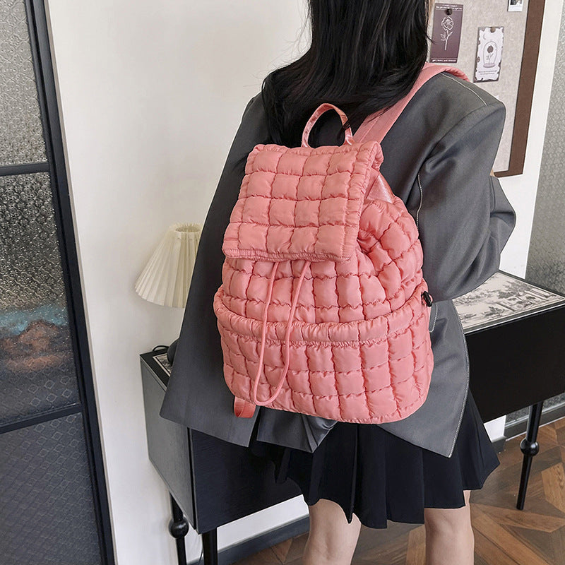 Women's Pleated Cloud Korean Niche Bubble Large Backpacks