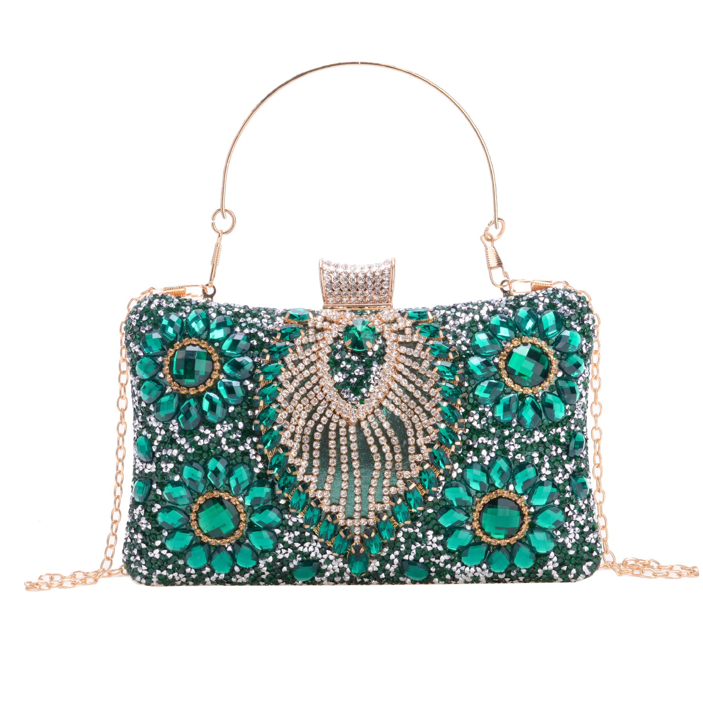 Women's Diamond Black Gem Pearl Rhinestone Cheongsam Handbags