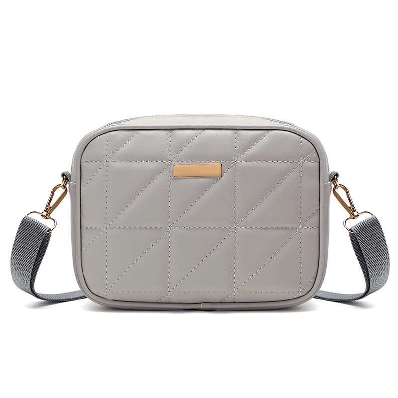 Triangle Rhombus Embroidered Trendy Stylish Portable Simple Large Capacity Light Women's Messenger Bag