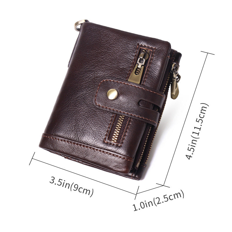 Men's Swiping Vertical Top Layer Oil Wax Men's Wallets