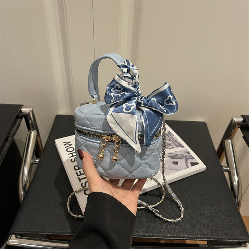 Color Embroidery Thread Popular Bow Scarf Personal Leisure Commuter Western Women's Shoulder Bag