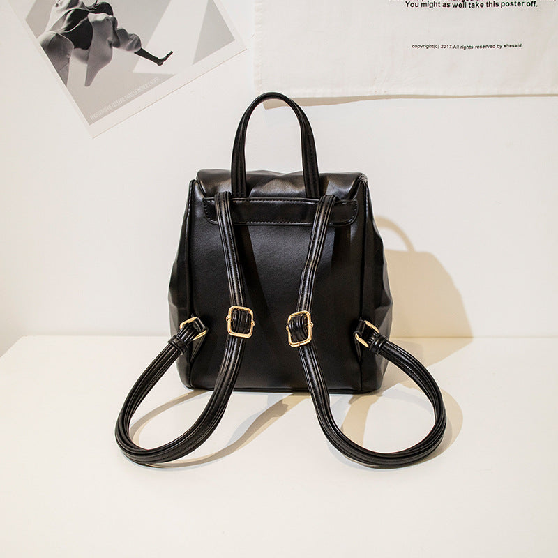 Women's Geometric Rhombus Fashionable Solid Color Drawstring Backpacks