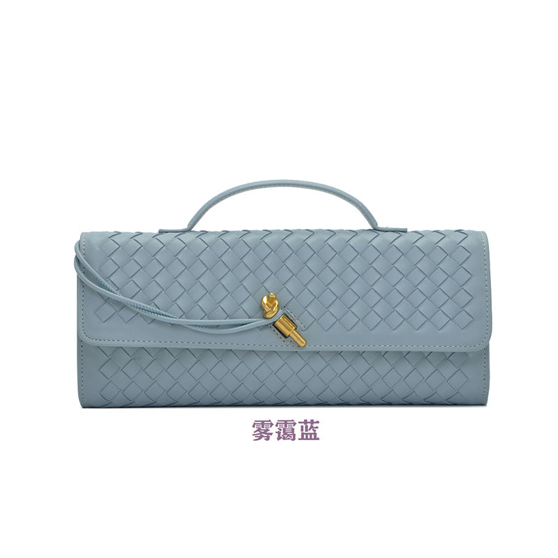 Women's Niche Woven Baguette Fashion Horizontal Clutch Handbags