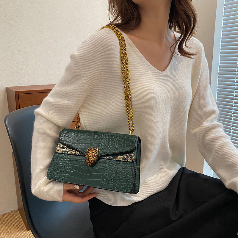 Women's Autumn Advanced Texture Stone Pattern Fashion Shoulder Bags