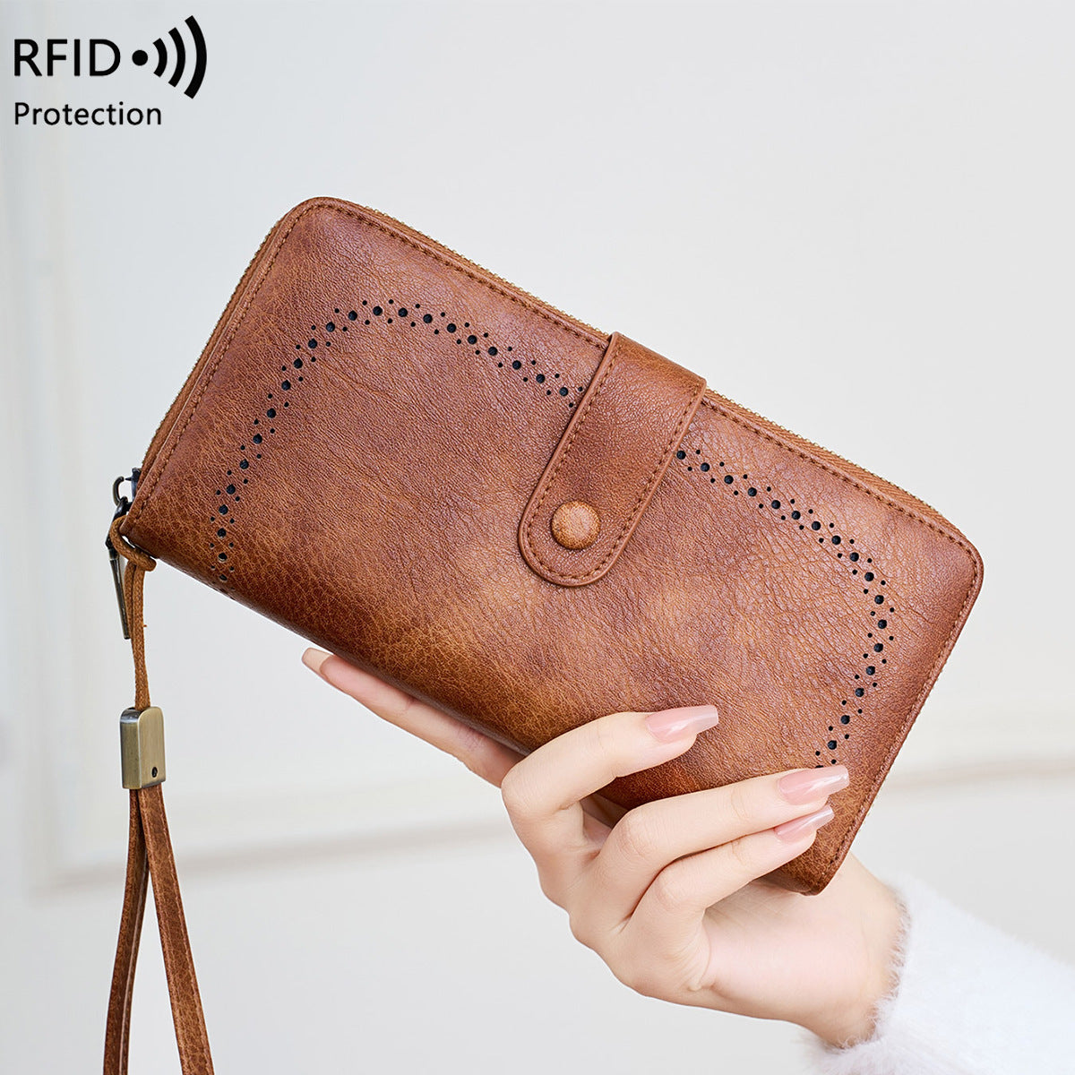 Women's Hollow Out Expanding Retro Large Capacity Ladies Wallet