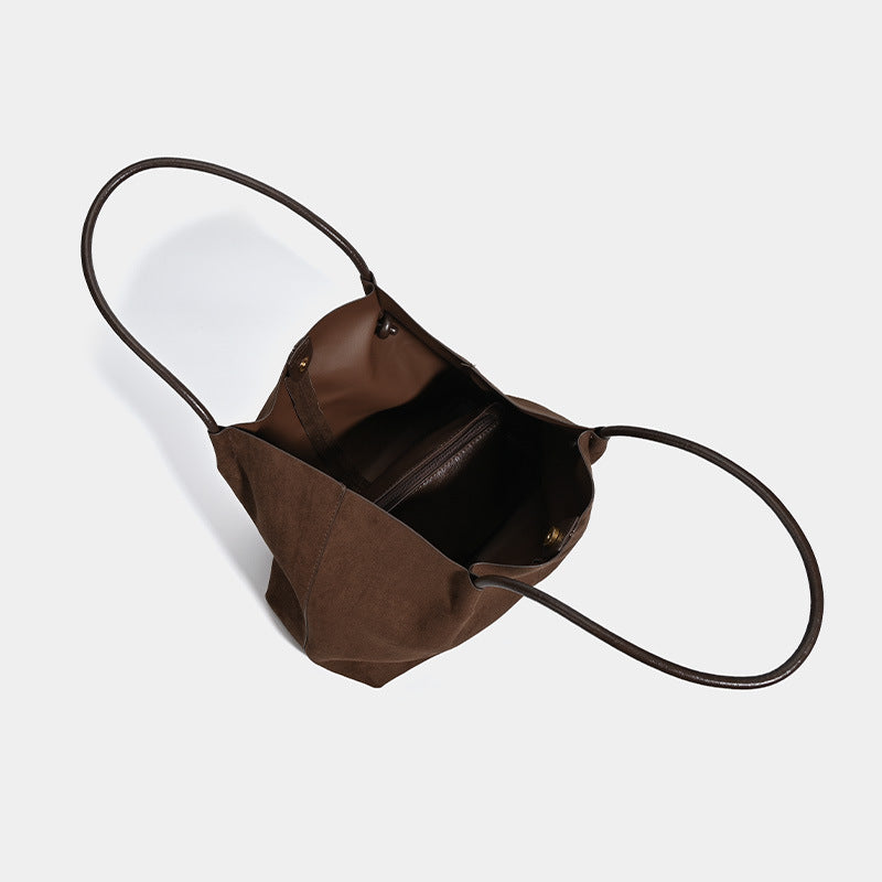 Fashion Large Capacity Vintage Suede Leisure Commute Women's Shoulder Bag