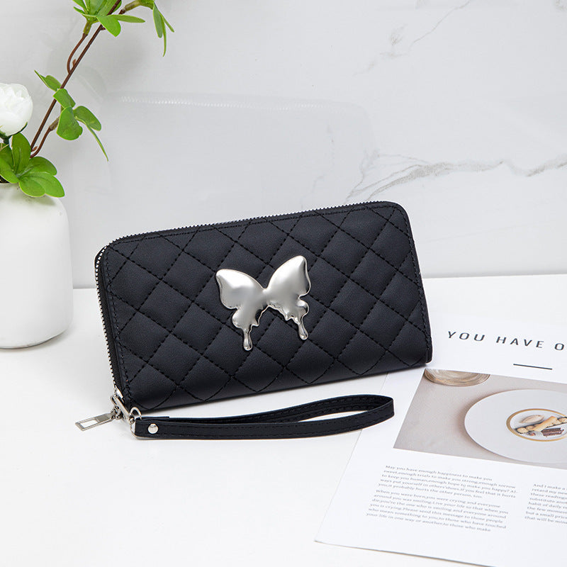 Women's Rhombus Multiple Slots Niche Clutch Textured Ladies Wallet