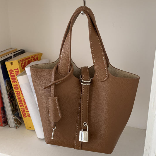 Women's Korean Style Vegetable Basket Single Lychee Shoulder Bags