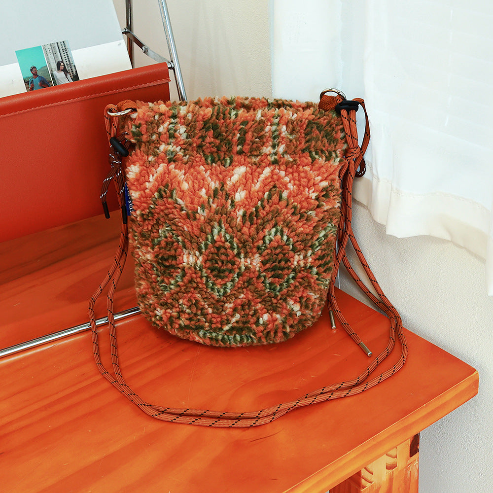 Women's Winter Plush Pouch Lamb Wool Western Style Women's Handbag
