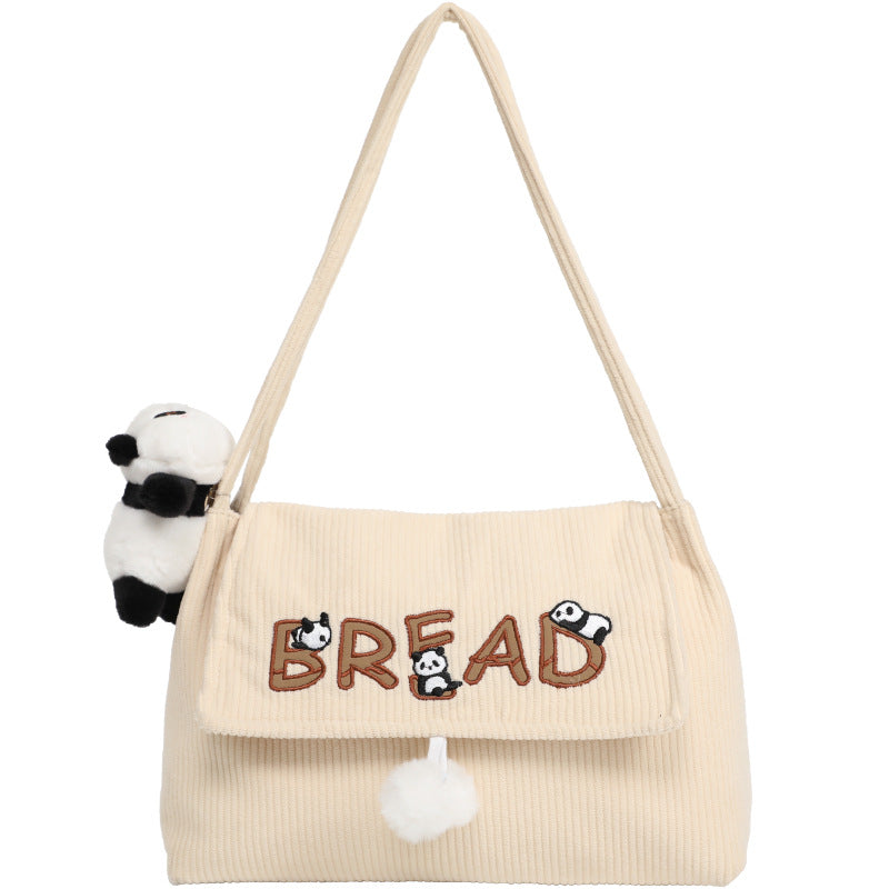 Women's Korean Style Corduroy Canvas Retro Fashion Armpit Bags