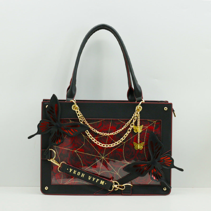 Sier Labyrinth Butterfly Cartoon Cross Body Tote Bags