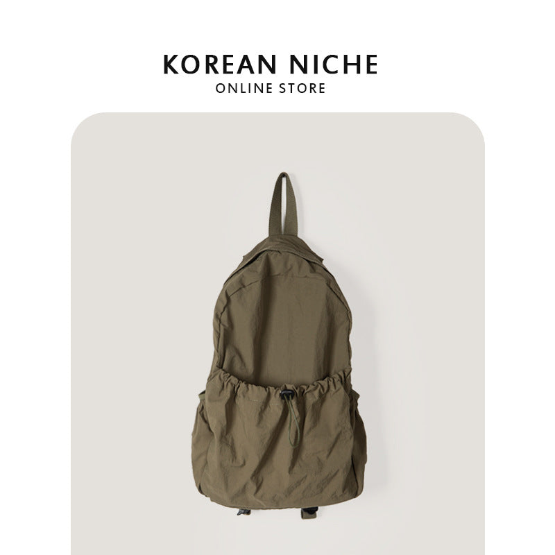 Niche Waterproof Nylon Cloth Drawstring Female Lightweight Backpacks