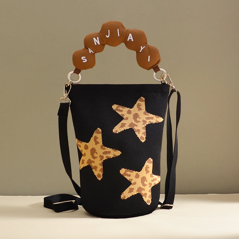 Women's Korean Style Knitted Cute Cartoon Unique Dopamine Flying Women's Handbag