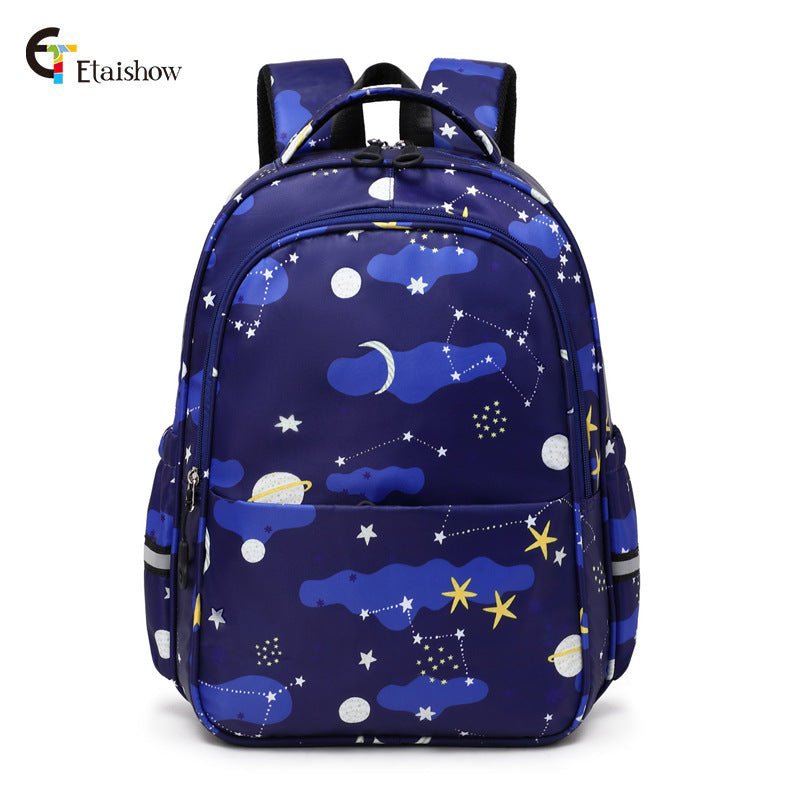 Male One Two Three Level Spacecraft Rocket Elementary School Students' Schoolbags