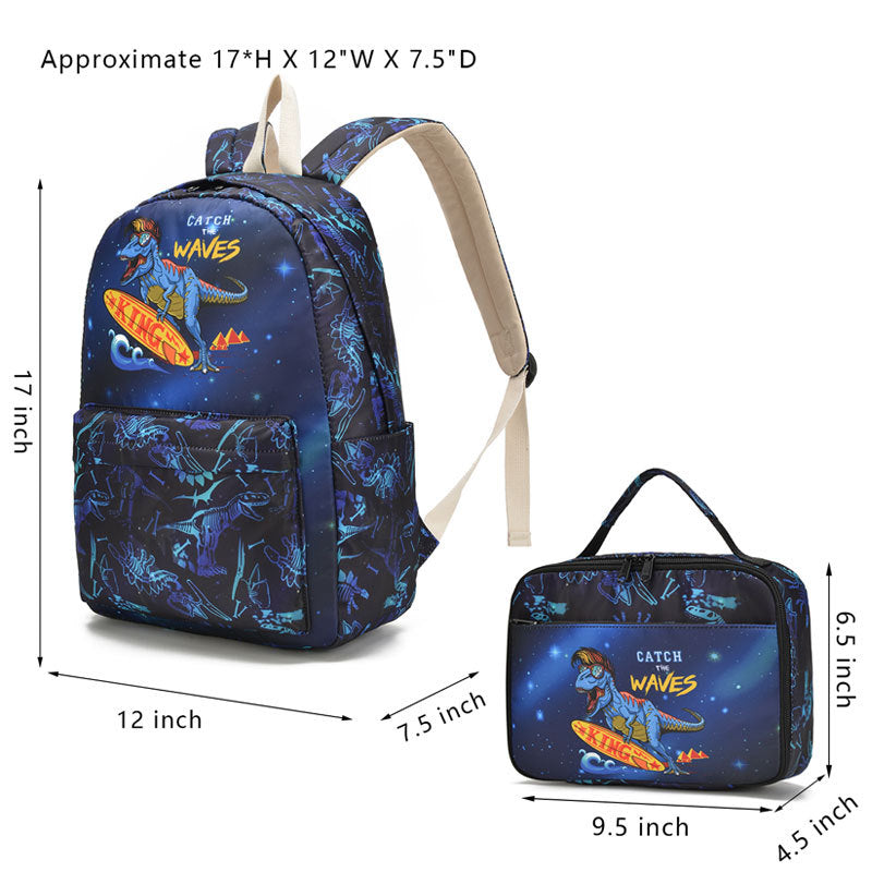 Children's Primary Three-piece Suit Dinosaur Printed Elementary School Students' Schoolbags