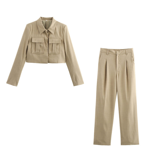 Women's Durable Unique Spring Double Pocket Suits