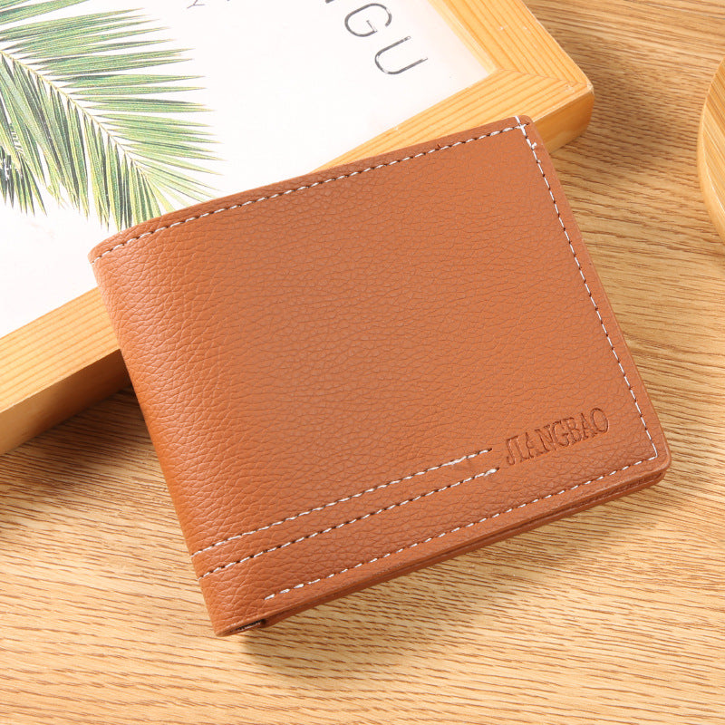 Men's Fashion Lychee Pattern Soft Leather Multiple Men's Wallets
