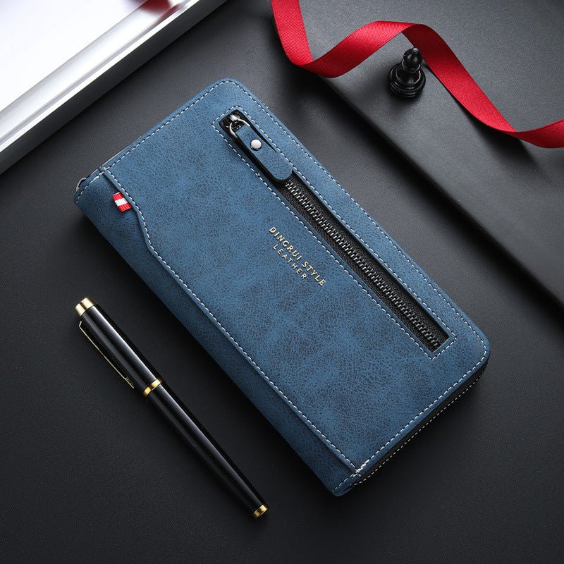 Men's Fashion Zipper Long Multiple Slots Large Men's Wallet