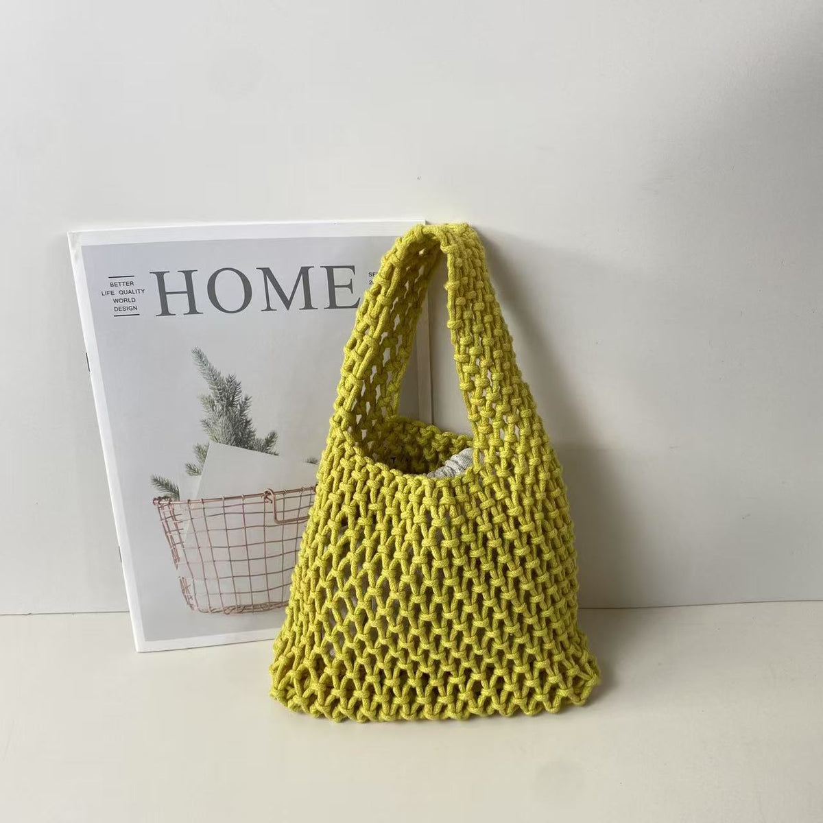 Color Straw Mini Korean Wrist Woven Classic Style Women's Handbag