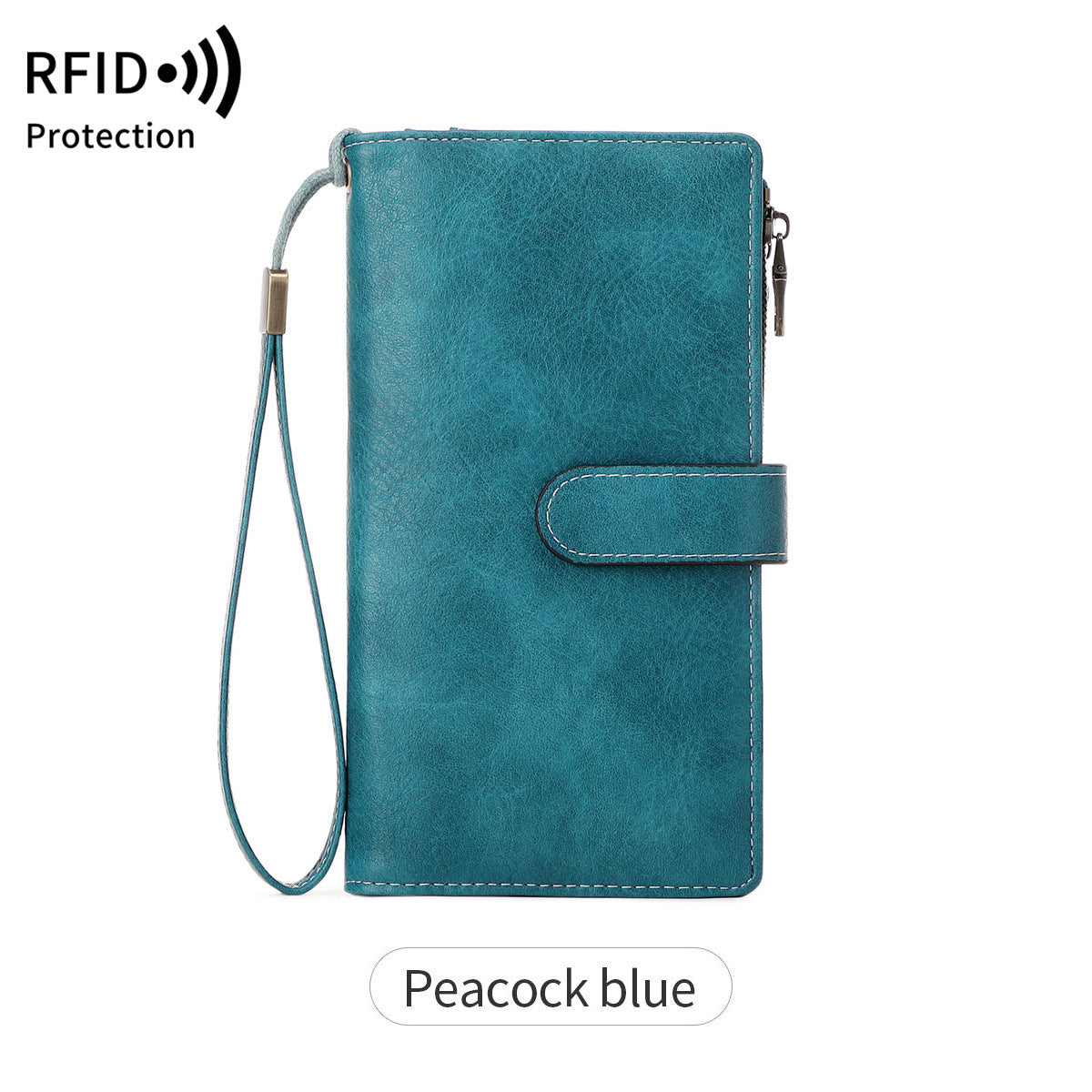 Long Retro Lady's Solid Color Portable Handbags