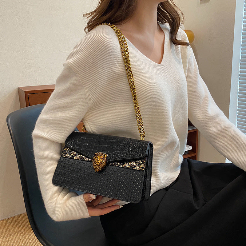 Women's Autumn Advanced Texture Stone Pattern Fashion Shoulder Bags