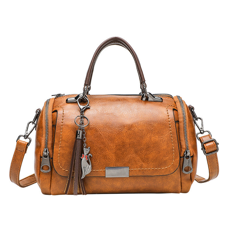 Women's Fashionable Versatile Cowhide Soft Leather Lightweight Shoulder Bags