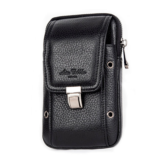 Men's Multifunctional First Layer Cowhide Embossed Iris Phone Bags