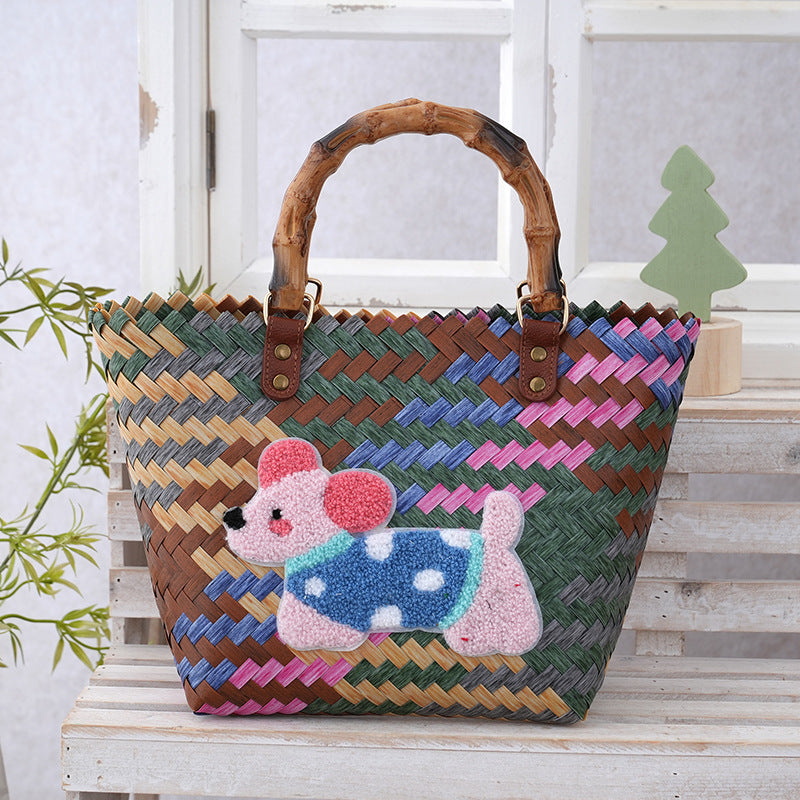 Women's Curtain Cloth Large Capacity Woven Gift Bags
