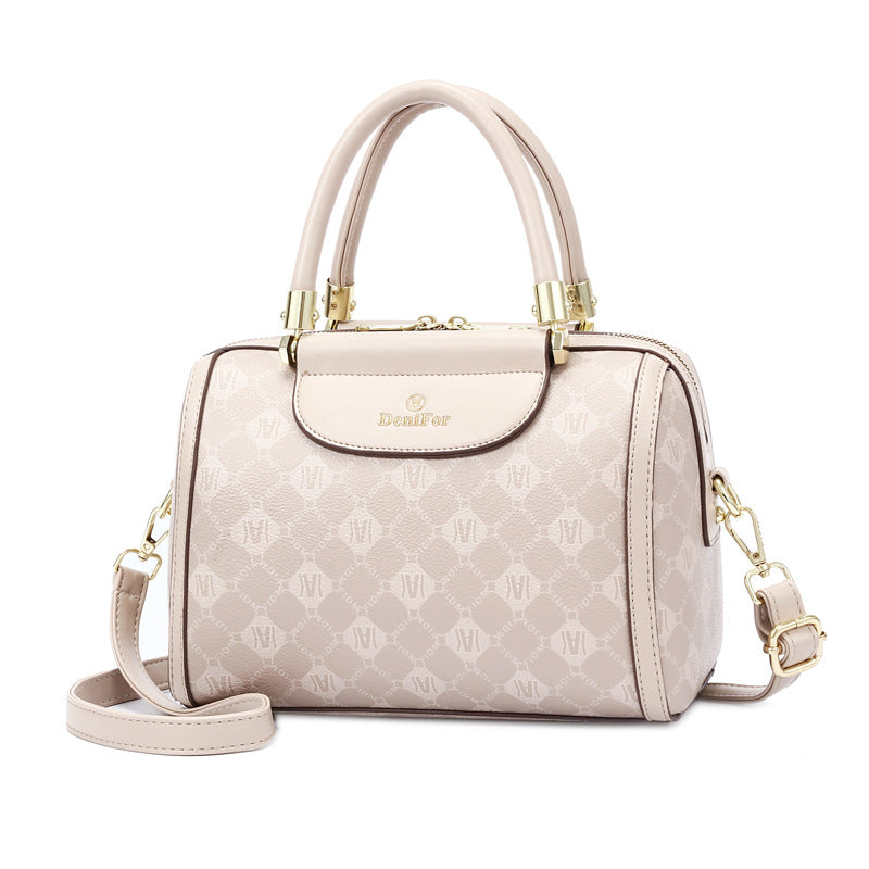 Women's Embossed Boston Fashion Large Capacity Portable Crossbody Bags