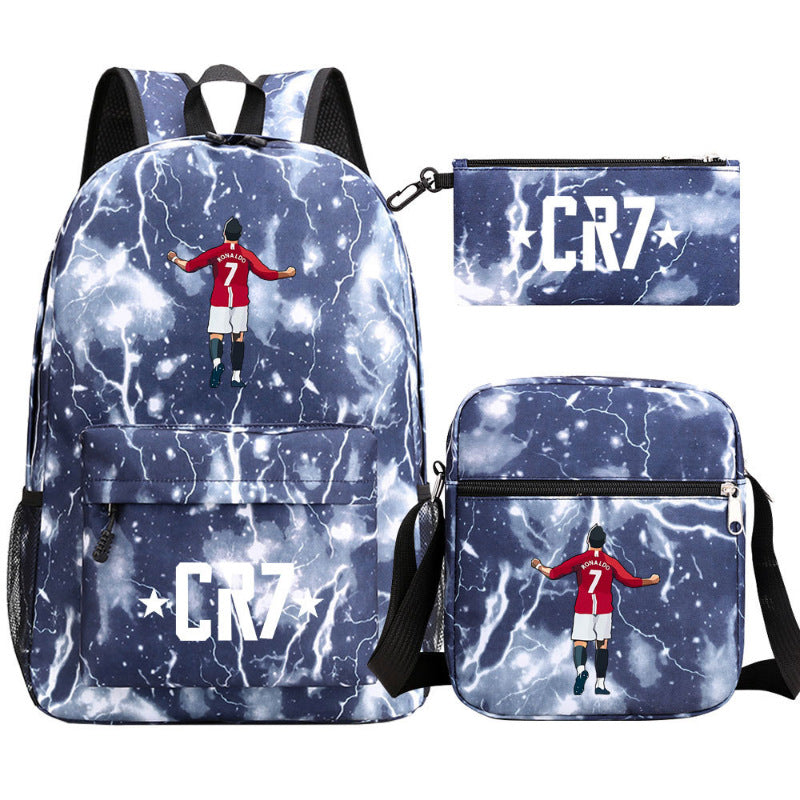 Women's & Men's & Football Star Junior Three-piece Suit Backpacks