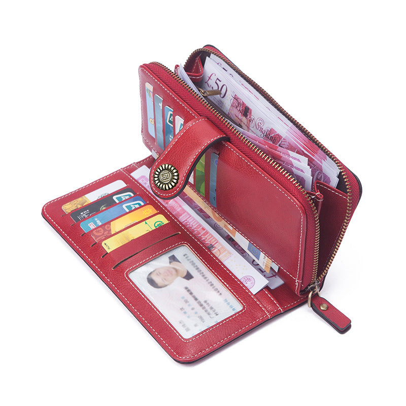 Women's Fashion Zipper Large Capacity Long Handbags