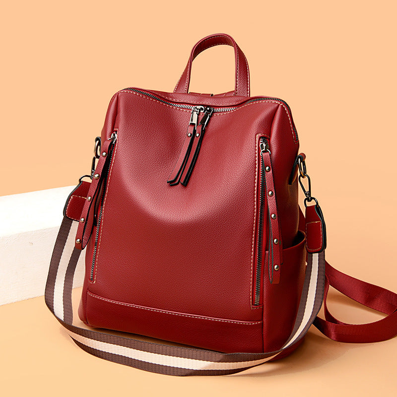 Women's Fashion Retro Summer Soft Leather High Backpacks