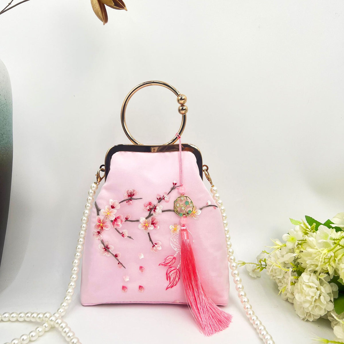 Chinese Cheongsam Brocade Finished Hand Large Women's Handbag