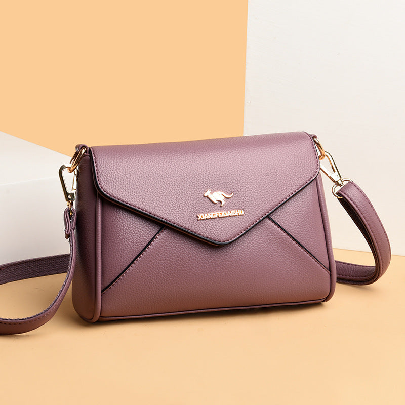 Women's Fashionable Stitching Soft Leather Mom Crossbody Bags