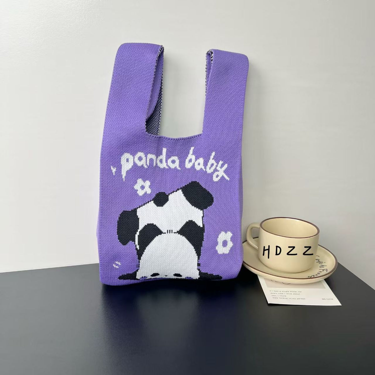 Women's Cute Panda Knitted Gift Niche High-grade Women's Handbag