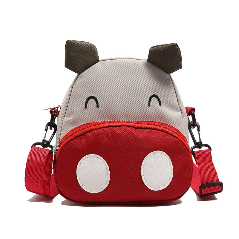 Women's Tricolor Patch Pig Korean Cute Wild Backpacks