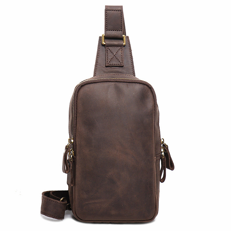 Women's & Men's Leather Close-fitting Crazy Horse Large Capacity Bags